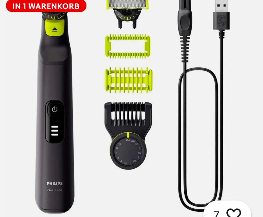 Philips OneBlade Pro 360 QP6541/16 Face + Body, Waschbar, Akku, Schwarz OVP