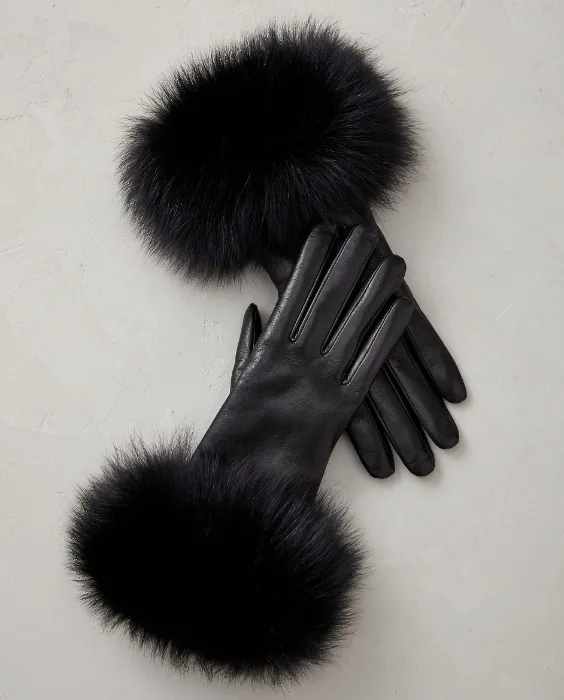 Women's Bellis Cashmere-Lined Leather Gloves