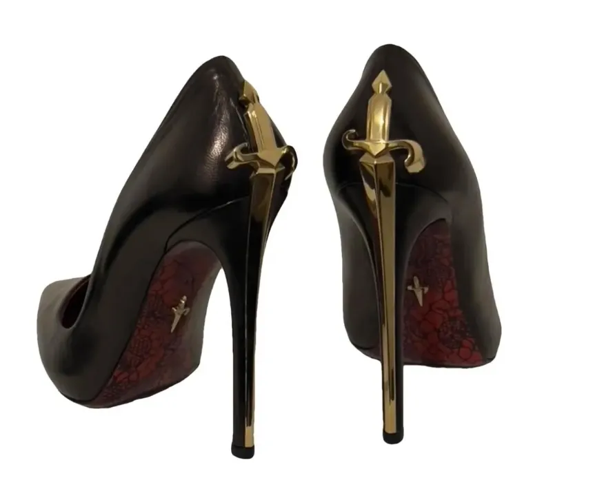 Cesare Paciotti Black Leather heels