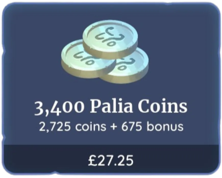 3,400 Palia coins