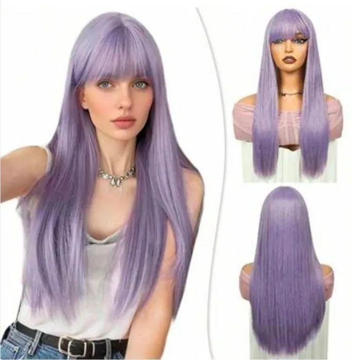 Lilac Lavender Wig For Traveling 