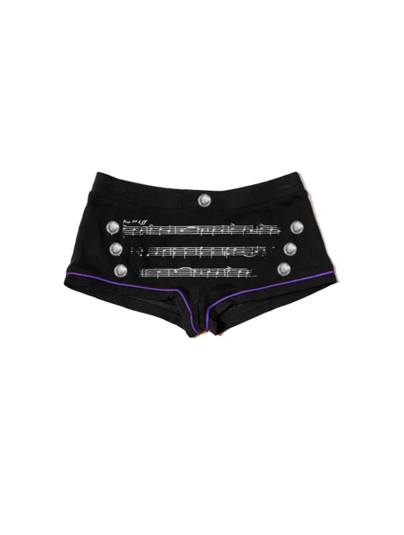 Napoleon Music Note Black Shorts