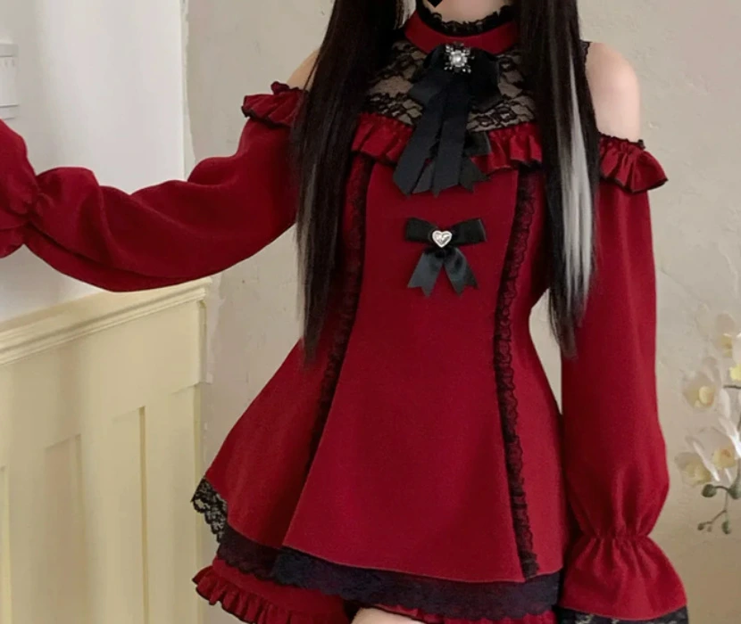 Red jirai kei dress - Honey Wardrobe