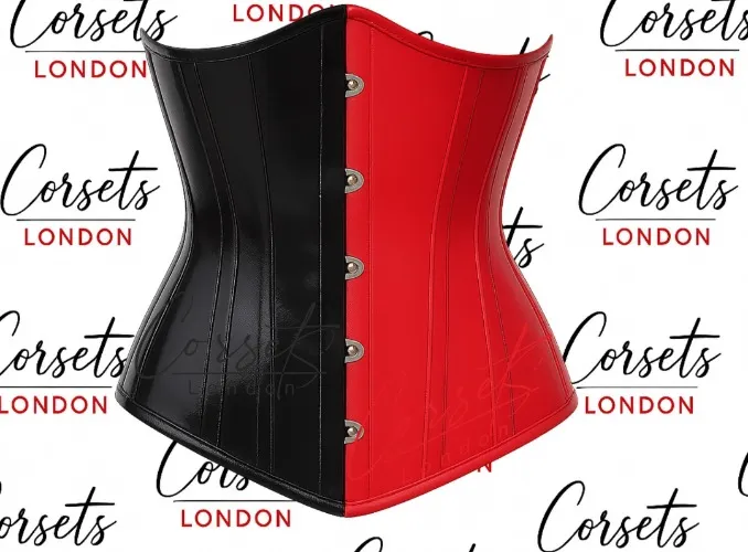 Shiny PVC Underbust Corset: Steel Boned Waist Trainer 