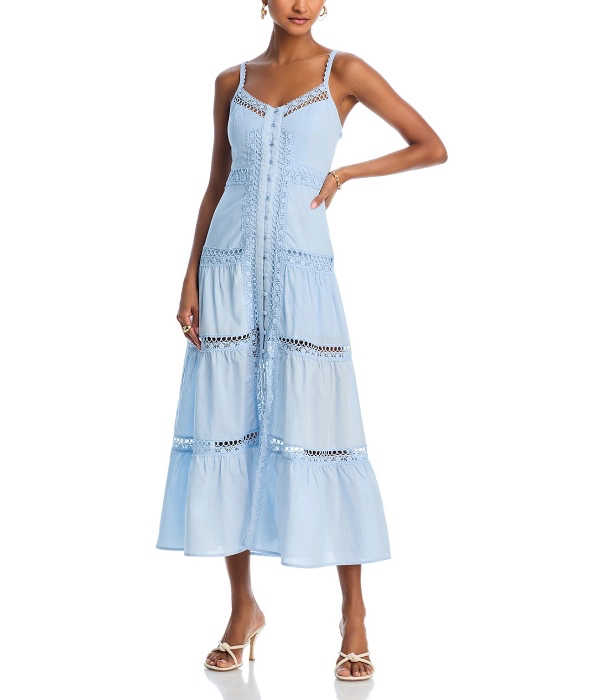 Lace Inset Midi Dress