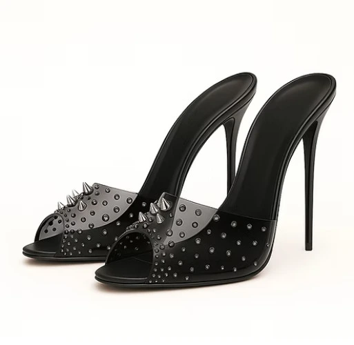 Obsidian Illusion Mule — Studded Edition