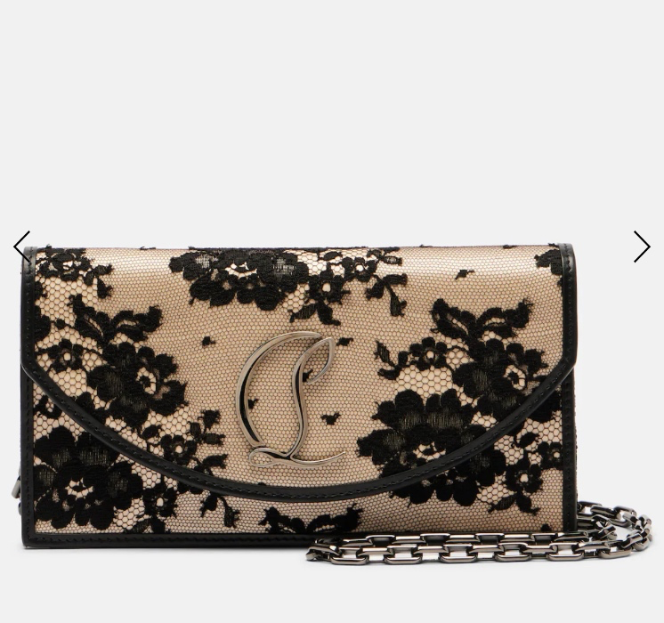 Louboutin mini bag in lace beige 