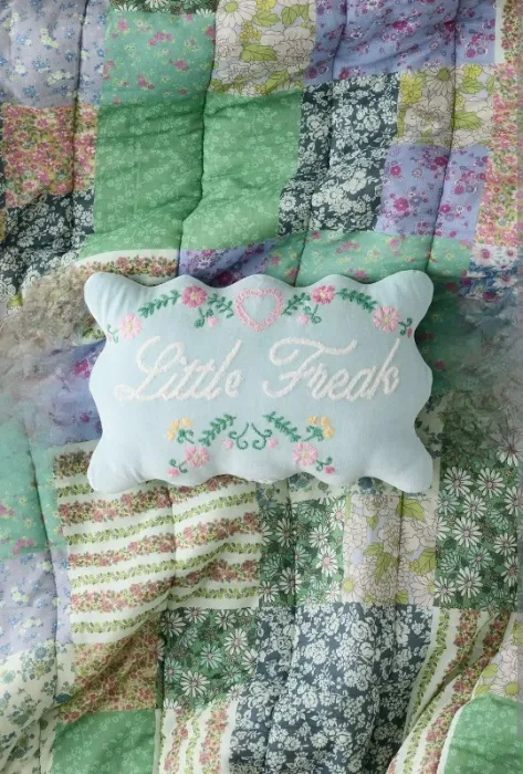 Urban Outfitters- Little Freak Embroidered Wavy Throw Pillow