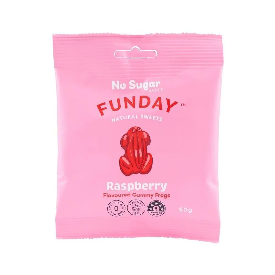 Raspberry Gummy Frogs 50g x (12 BAGS IN EVERY BOX)