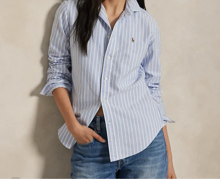 Slim Fit Striped Oxford Shirt