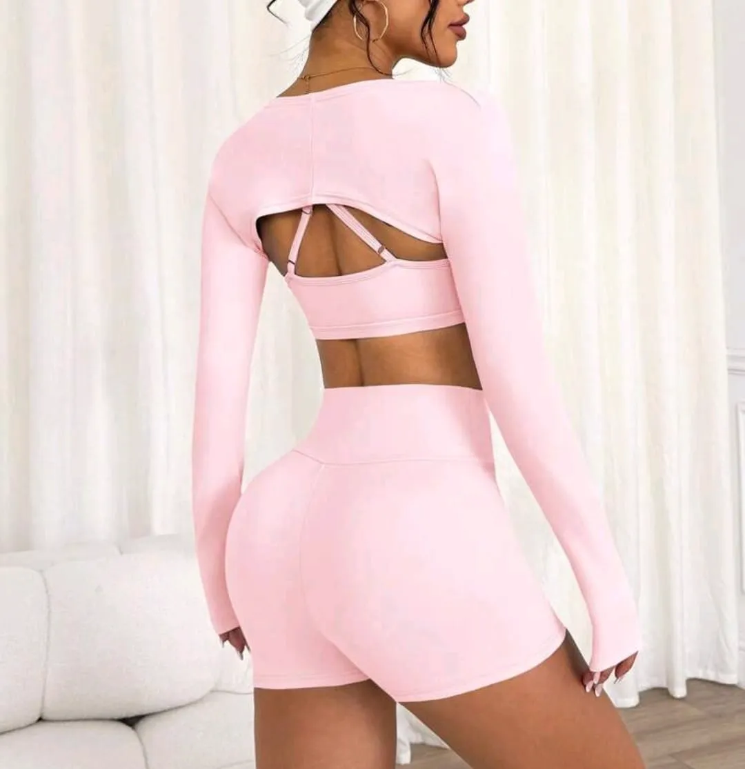 Women's Baby Pink Workout Set
