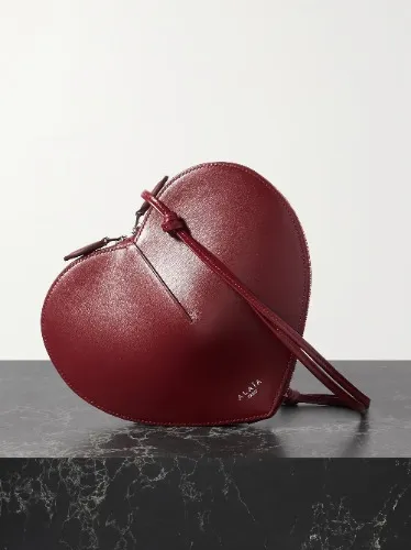 ALAÏA | Burgundy Le Coeur leather shoulder bag
