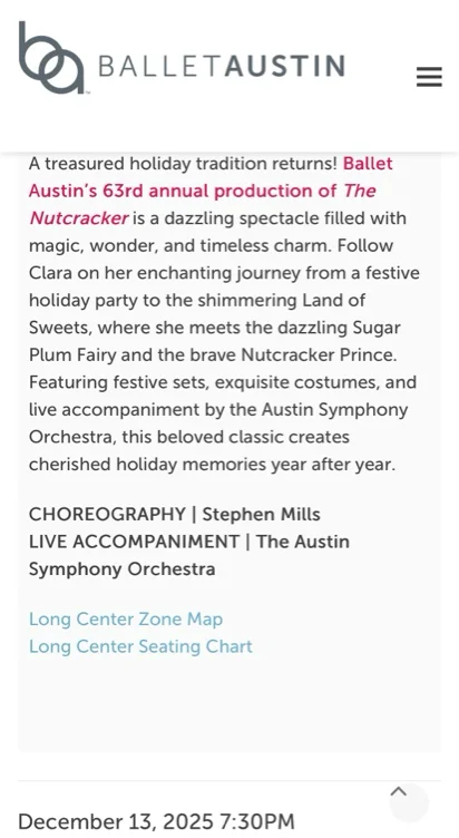 The Nutcracker Ballet - on my birthday!