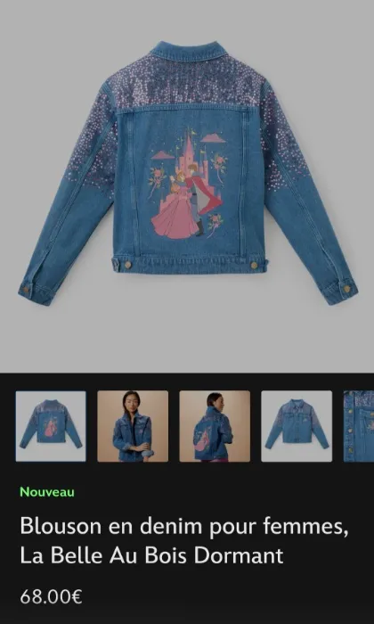 Veste en jeans la belle au bois dormant
