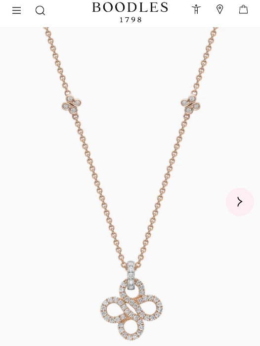 Be Boodles Pavé Rose Gold and Platinum Pendant