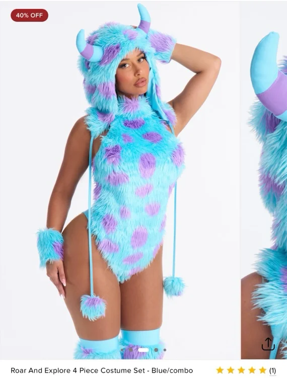 Roar And Explore 4 Piece Costume Set - Blue/combo