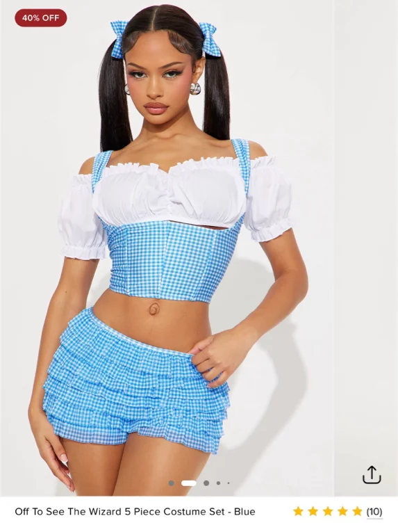 Off To See The Wizard 5 Piece Costume Set - Blue