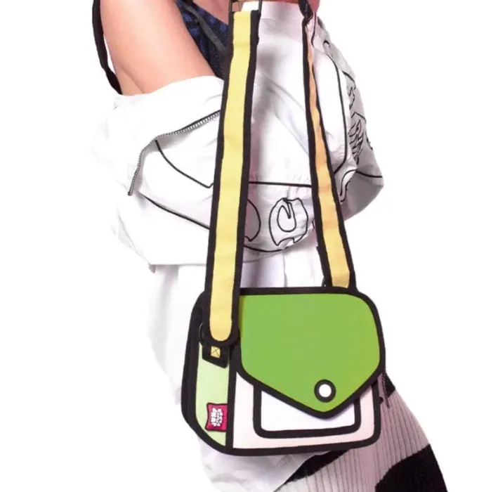 Giggle 2D Cartoon Shoulder Bag – Adjustable Strap