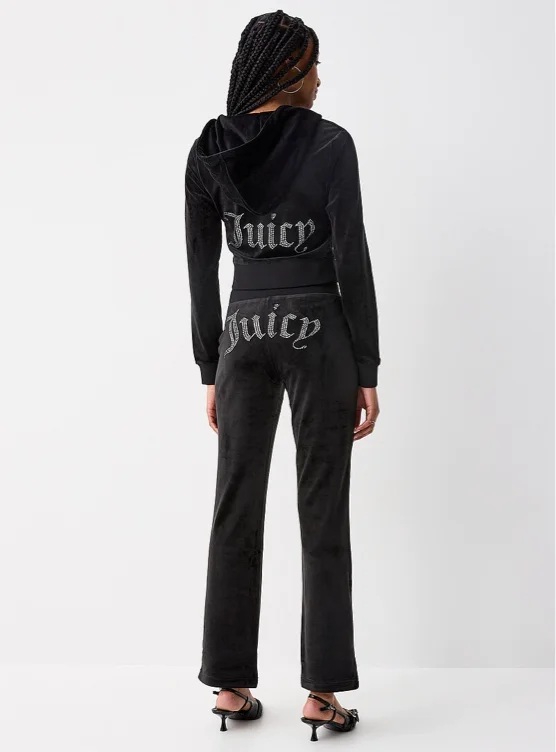 Juicy Couture Diamond logo velvet pant
