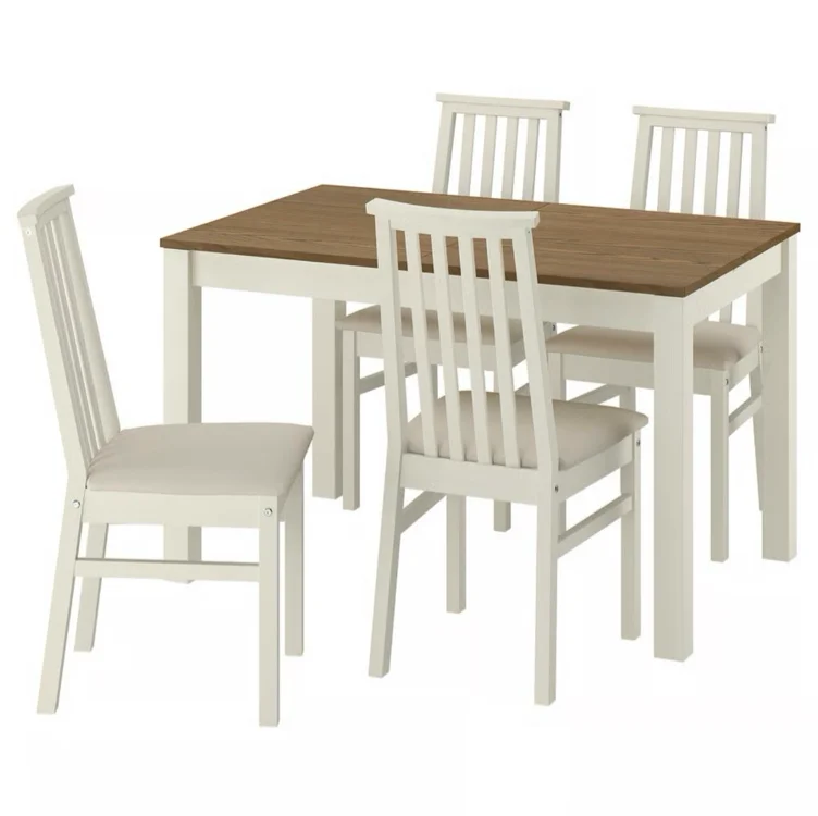 ÅLHULT / ÅLHULT Table and 4 chairs - beige/brown/Kabusa light beige beige 47 1/4/66 7/8x31 1/2 "