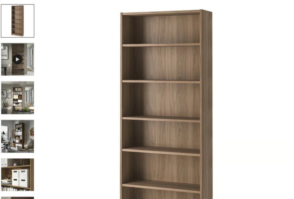 BILLY Bookcase - oak effect 31 1/2x11x79 1/2 "