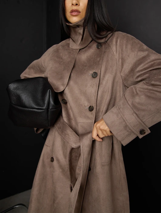 Oak + Fort, suede trench coat 