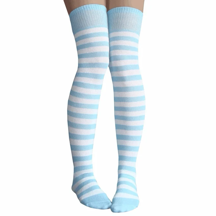 Baby Blue & White | Thigh Highs