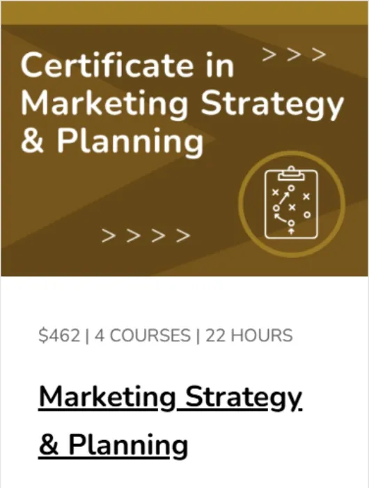 Certificate in Marketing Strategy & Planning