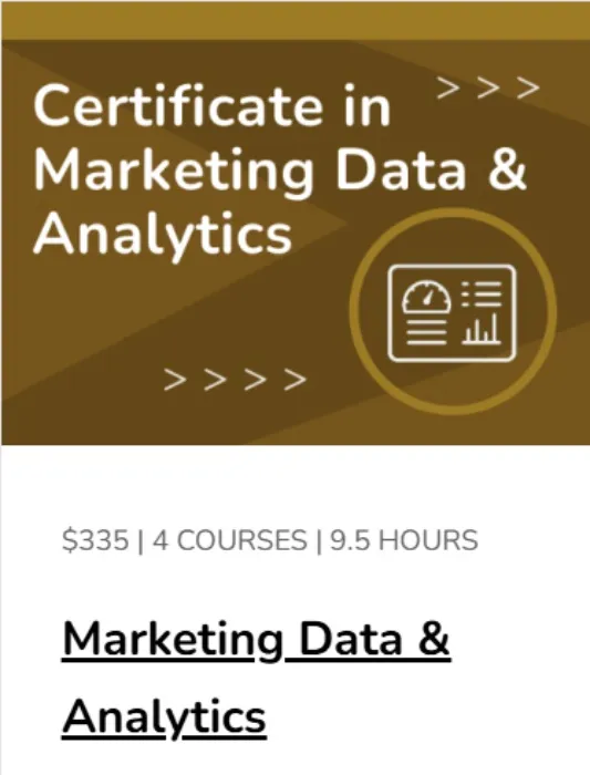 Certificate in Marketing Data Analytics