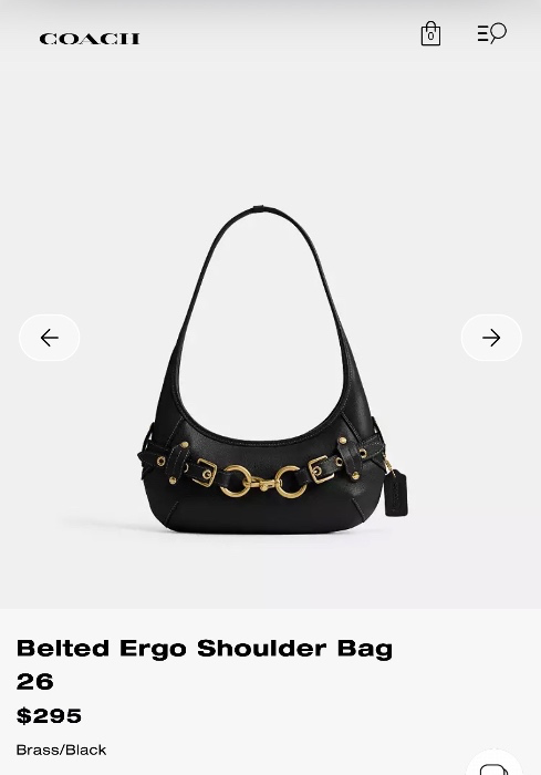 Coach Belted Ergo Shoulder Bag 26 Brass/Black