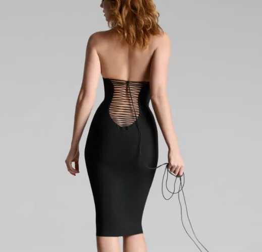 Midi dress with american collar - Nuit Infinie | S/36/4/6-8