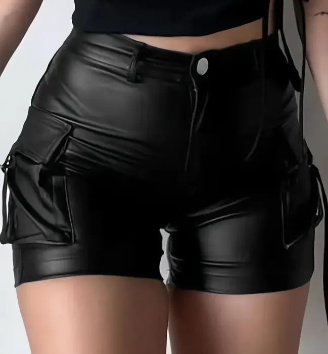 Leather shorts