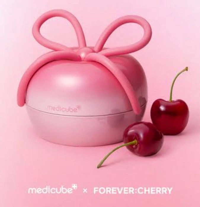 medicube x FOREVER CHERRY Ribbon Cherry Hair Brush Pink Limited Edition