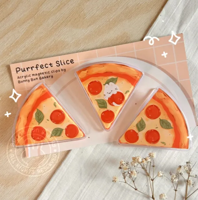 Pizza slice acrylic clips