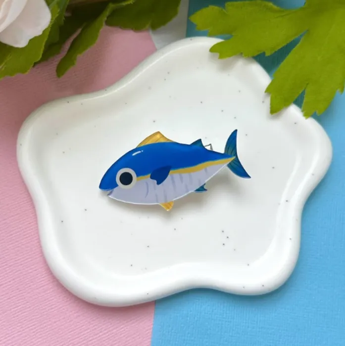 Blue Fin Tuna Acrylic Hair Clip