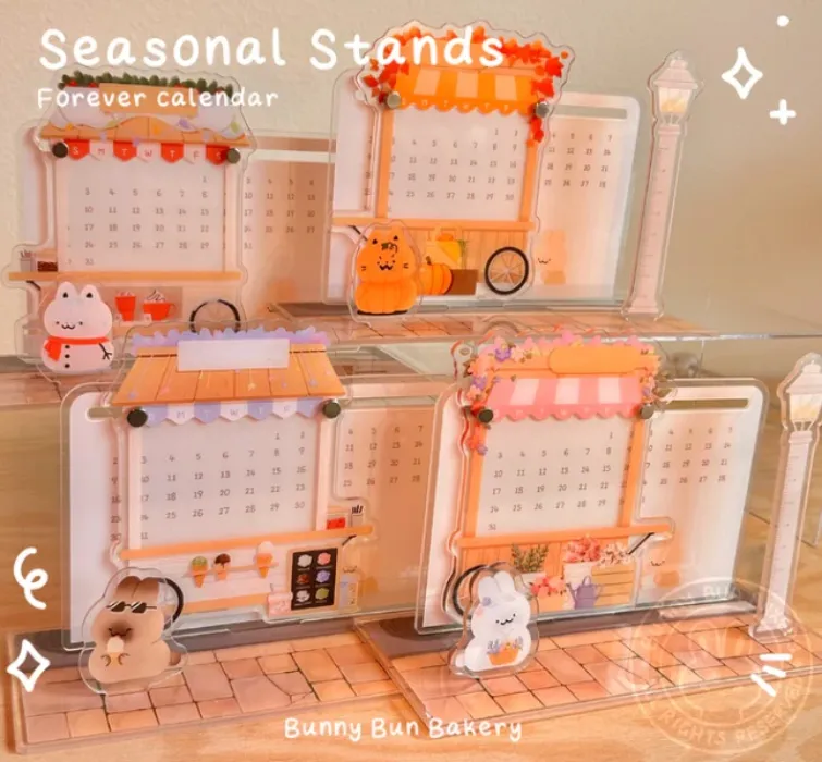 Season stands, never expiring calander standee