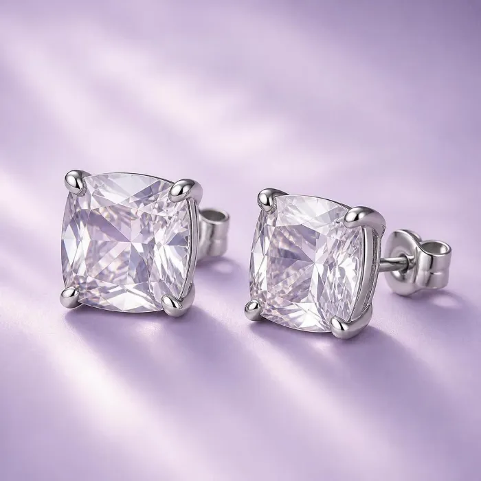 A pair of gemstone earrings