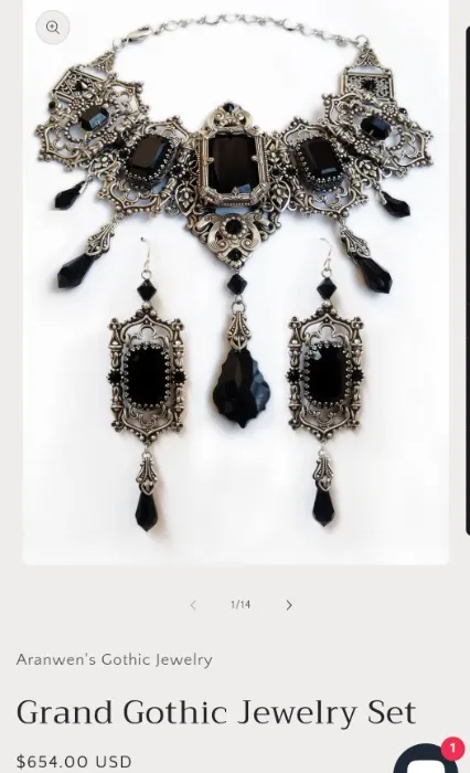 Valentine's Goth Jewelry Set