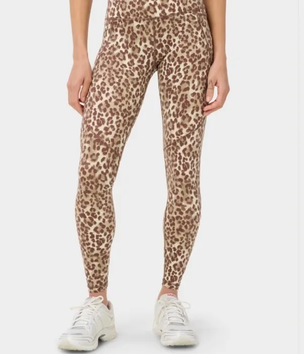 Sweaty Betty Power Gym Leggings, Beige Ink Leopard print