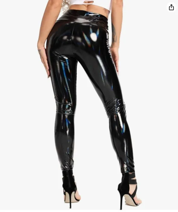 Shiny Wet Look Faux Leather Pants