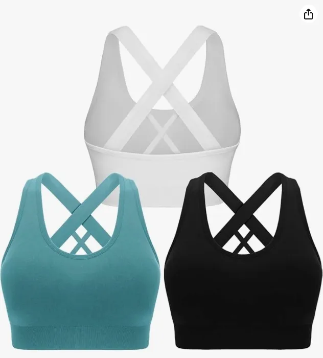 Blacl, Blue, White Sports Bras