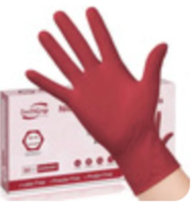 Swiftgrip Disposable Nitrile Exam Gloves, X-Small, Box of 50, Burgundy