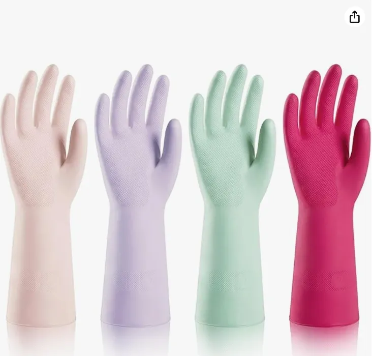 Small Rubber Cleaning Gloves 4 Pack