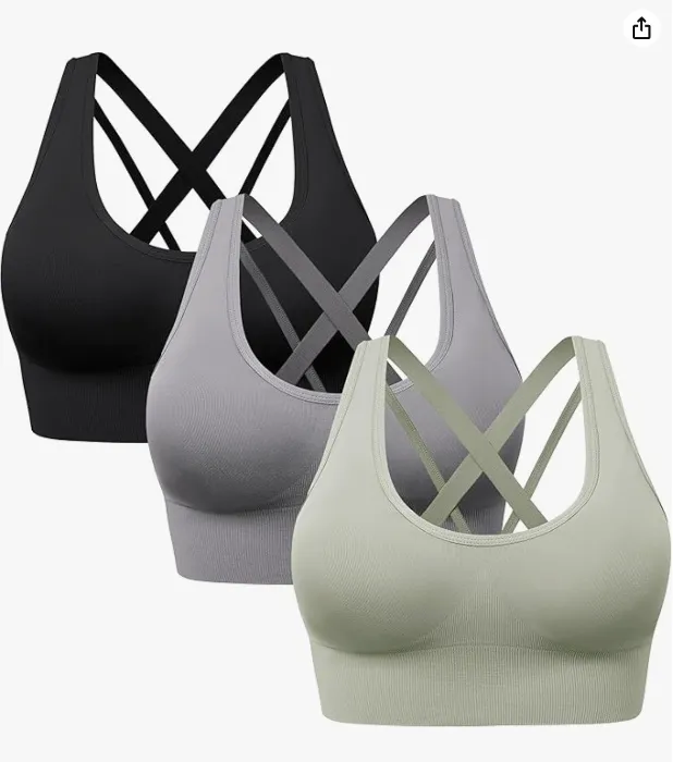 Black, Grey, Green Sports Bras