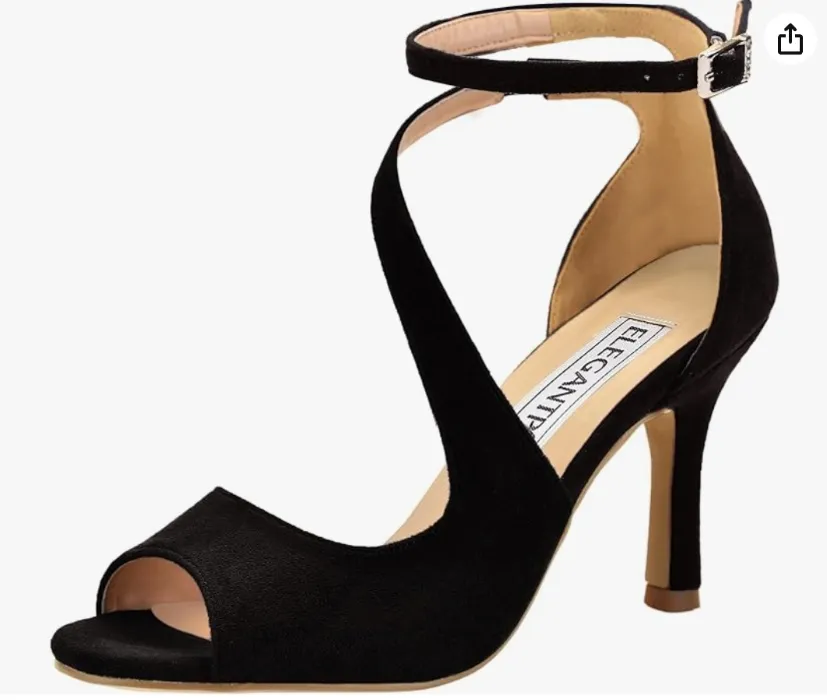 Black Open Toed High Heels
