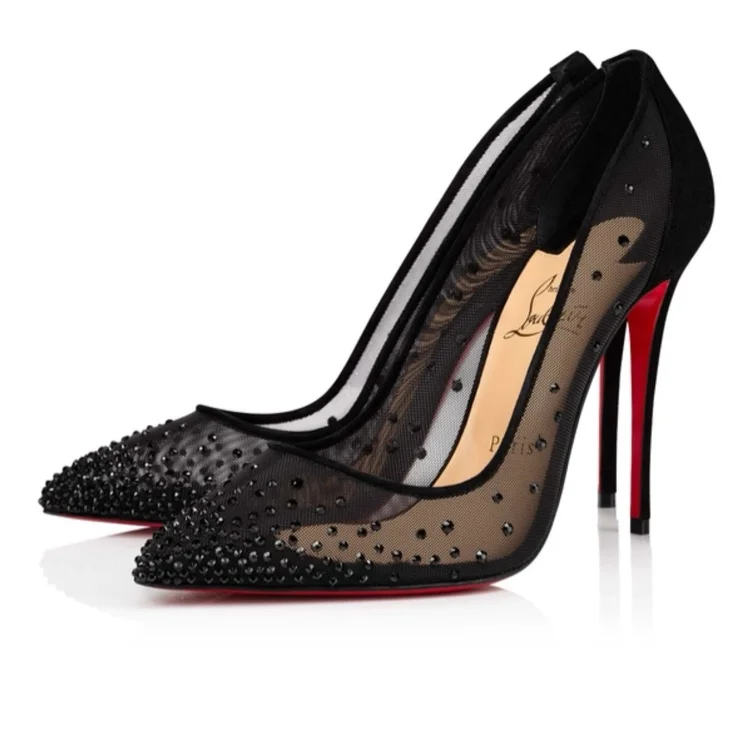 Follies Strass Mesh Louboutin Pumps