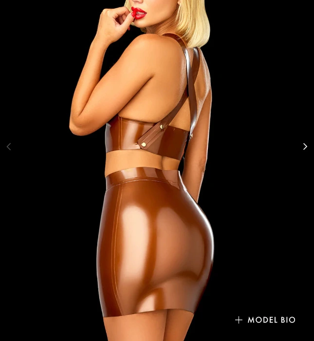 Latex 2.0 Bronze Mini Skirt 