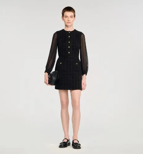 Sandro - Long-sleeved short dress