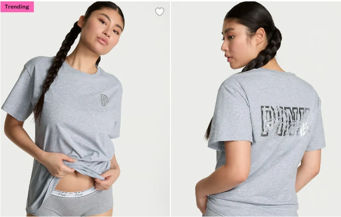 Victoria's Secret Pink Gray Tee