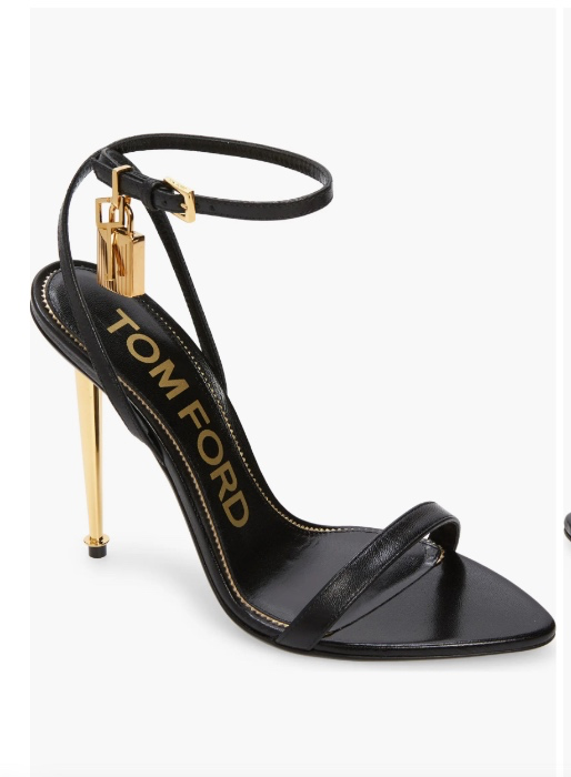 $1420 Tom Ford Padlock Pointy Sandal
